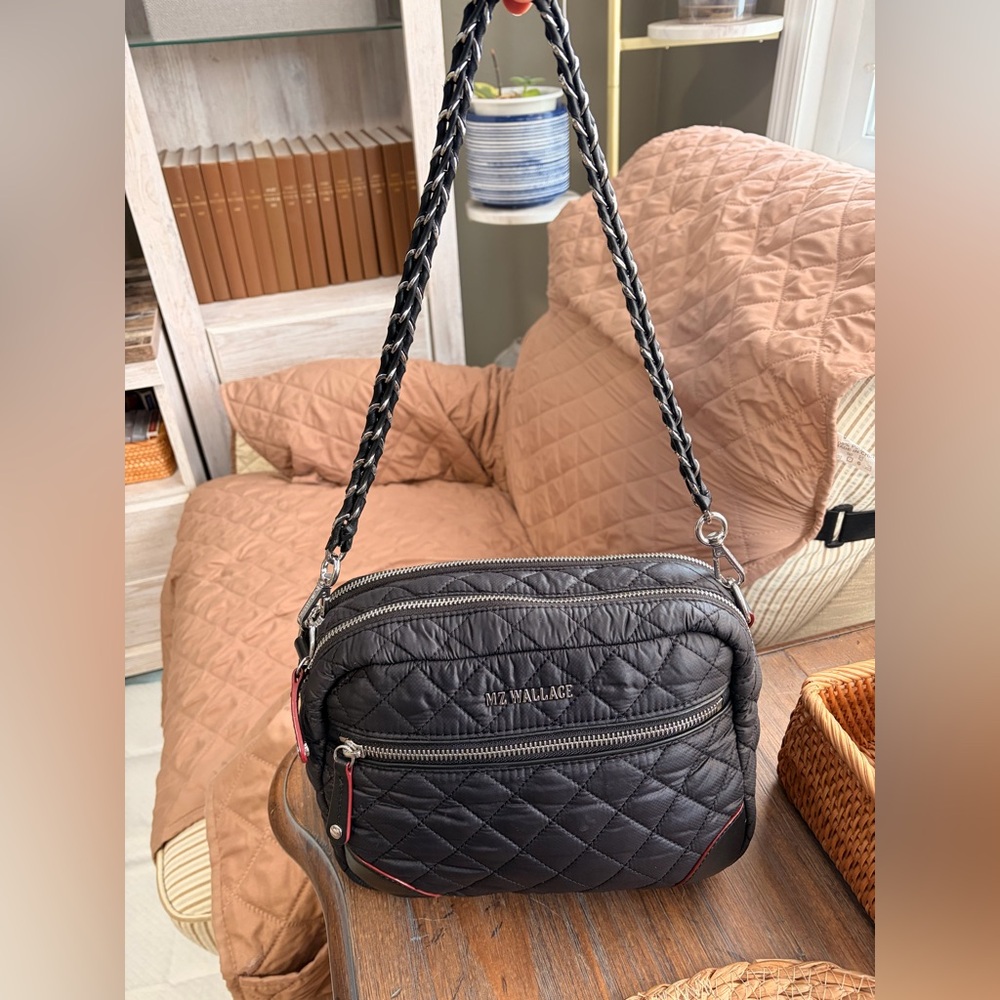 MZ Wallace Black Quilted Crossbody Bag